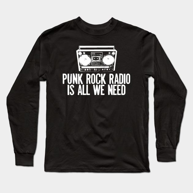 Punk Rock Radio Long Sleeve T-Shirt by Spacamaca